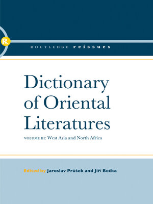cover image of Dictionary of Oriental Literatures 3